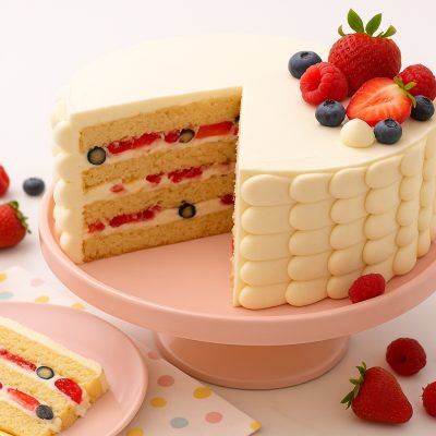 ecadent Berry Chantilly Cake with Mascarpone Frosting